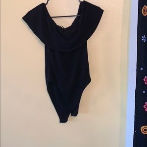 black off the shoulder bodysuit